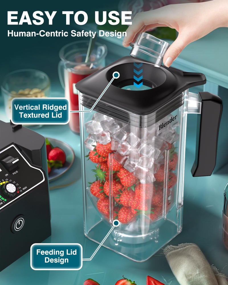 WantJoin Professional Commercial Blender Cups, ONLY for WantJoin K90 Blender Shield Quiet Sound Enclosure 2200W Industries Strong and Quiet Professional-Grade Power (Plastic) - Image 4